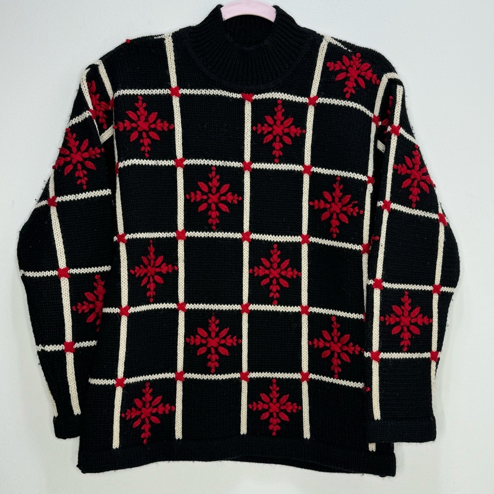 Vintage Talbots Snowflake Christmas Wool sweater